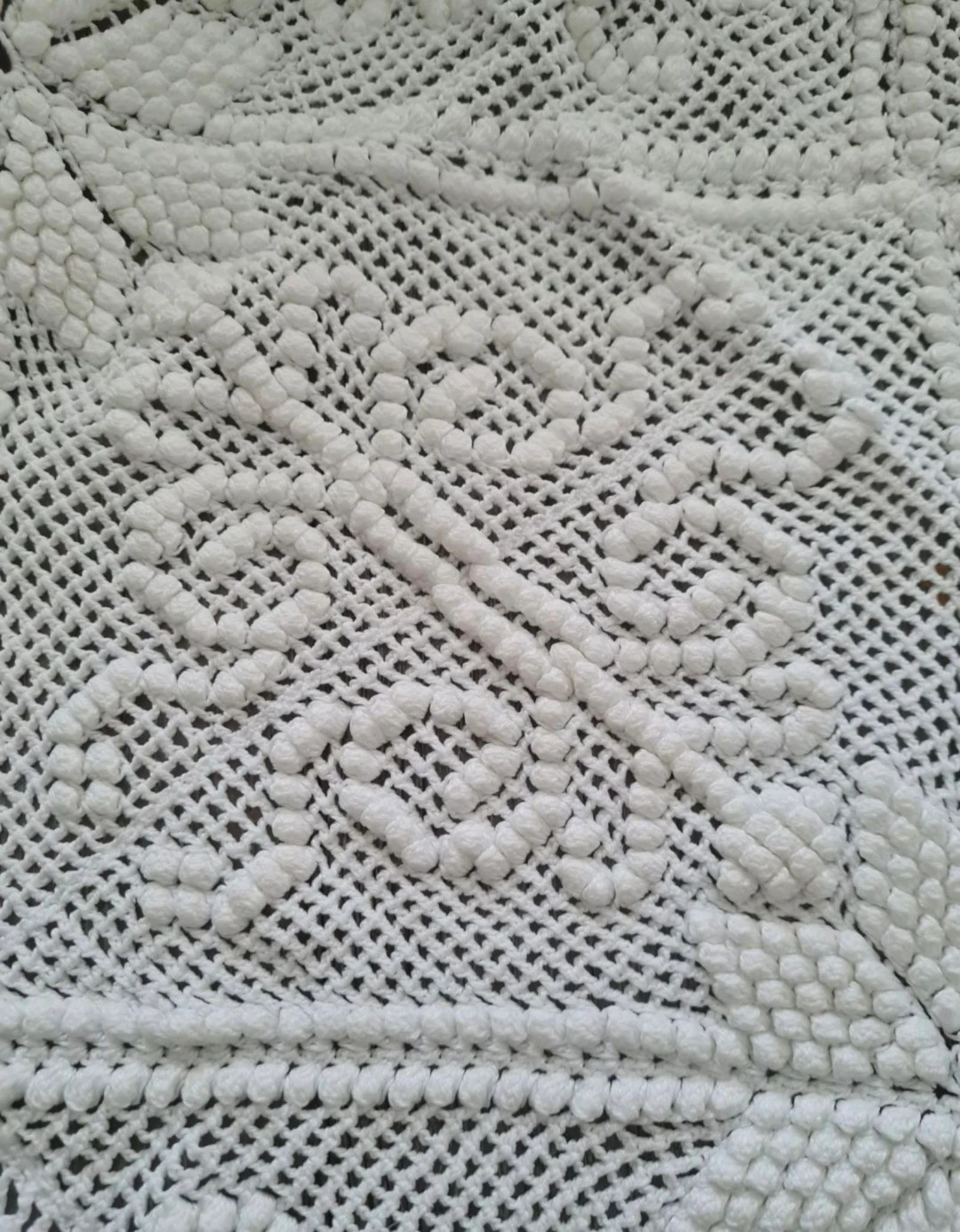 Witte gehaakte sprei. Bed 90. Handgemaakt – photo 3